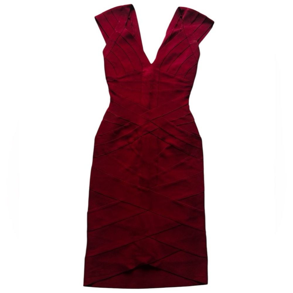 BNWT Herve Leger Authentic Y2K Women’s Cranberry Red Bandage Dress- Size XS - Picture 7 of 16